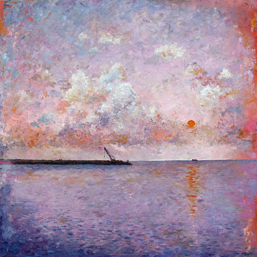 Clouds and Sunset at Currimao Port – Art Anton Gallery Painting Philippines